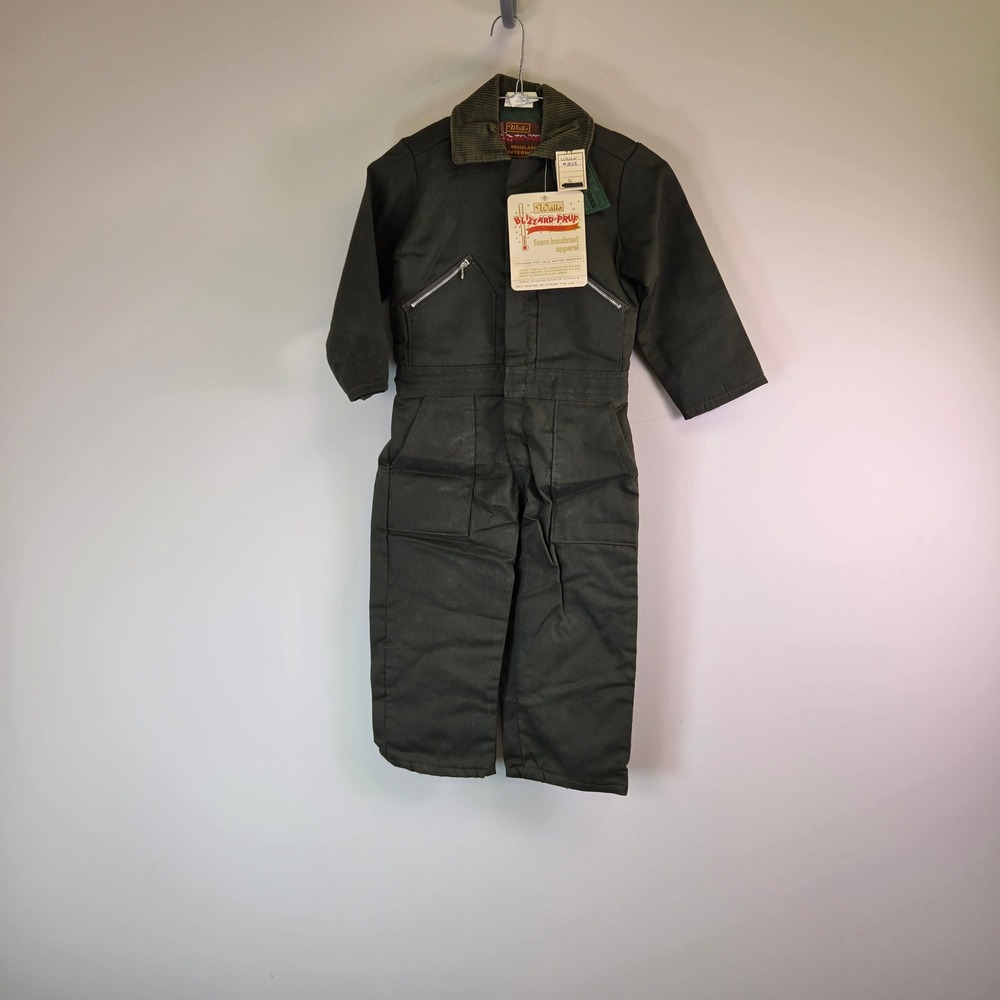 Vintage Walls Blizzard-Pruf Insulated Coveralls Green Kids Size 6 NWT USA Made